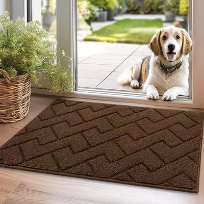 Obrázok produktu pre Unyqoos tmavohnedá ® umývateľná protiskluzová rohož pre vnútorné a vonkajšie dvere, 50 x 80 cm