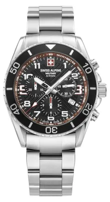 Produktbild von Swiss Alpine Military Herren Uhr Chronograph Analog Quarz 7029.9136SAM Edelstahl