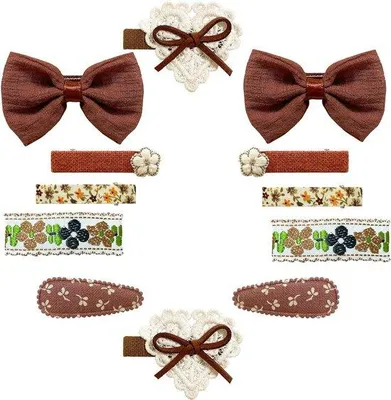Produktbild von Kinderhaarclips - Stoffbedeckte Clips - 5 cm x 3 cm - Vielfarbig