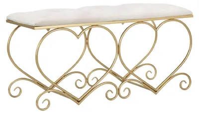 Obrázek produktu pro Casa Padrino lavice krémová / zlatá 105 cm - Nábytek do obývacího pokoje a ložnice