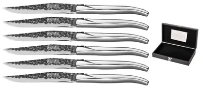 Produktbild von Blackwell Steakmesser Laguiole - Raw Black - RVS - 6 Stück