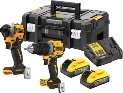 Image de Pack 2 outils 18V DEWALT DCK2050H2T-QW : perceuse DCD805 et boulonneuse DCF850 Brushless  avec coffret et 2 batteries 5,0 Ah POWERSTACK