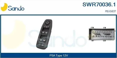 Produktbild von SANDO SWR70036.1 Fensterheberschalter passend für PEUGEOT 2008 Kombi (CU) Fensterheber Schalter