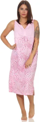 Produktbild von Damen Nachthemd Sleepshirt Nachtwäsche ohne Ärmel; Rosa M
