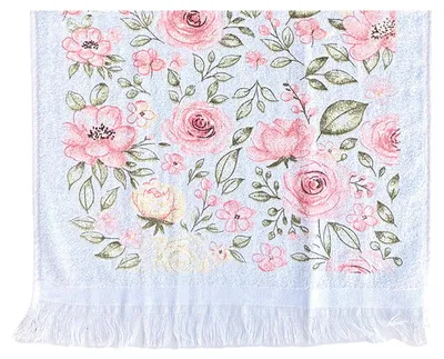 Produktbild von Clayre & Eef Gästehandtuch 40x66 cm Weiß Baumwolle