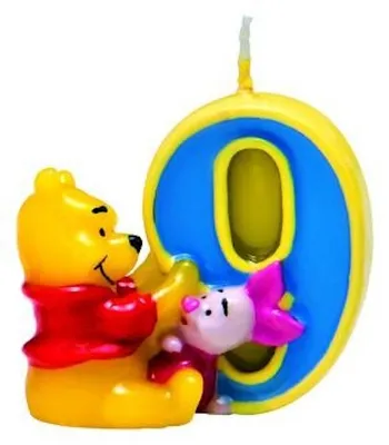Produktbild von Geburtstagskerze "9" Winnie Puuh und Freunde, 1 Stk.
