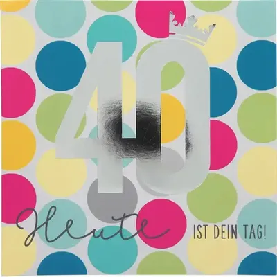 Produktbild von Zahlenkarte zum 40. Geburtstag mit Musik, veredelte Klappkarte mit originellem Innentext, inkl. Umschlag, Format 15,5 x 15,5 cm
