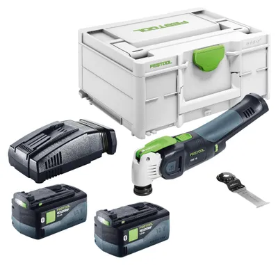 Produktbild von Festool OSC 18 E-Basic Akku Oszillierer 18 V Starlock Max Brushless + 2x Akku 5,0 Ah + Schnellladegerät + Systainer