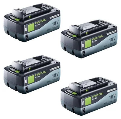 Zdjęcie produktu dla Zestaw akumulatorów Festool 4x BP 18 Li 8.0 HP-ASI 18 V 8.0 Ah ( 4x 577323 ) 8000 mAh Li-ion ze wskaźnikiem poziomu naładowania