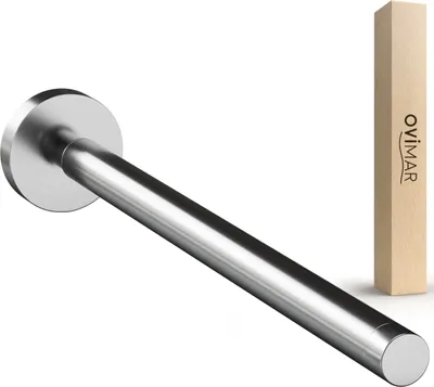 Produktbild von ovimar Handtuchstange Teleskop Lyngvig | Edelstahl | silber | zum Bohren | ausziehbar als Handtuchhalter für Handtücher |  Halterung zum Bohren oder Kleben an der Wand im Badezimmer