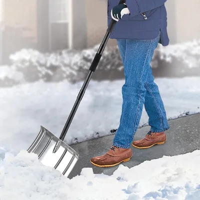 Image de Pelle à neige pour allée, pelle à neige en aluminium avec une poignée robuste