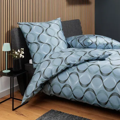 Produktbild von Janine Mako-Satin Bettwäsche J.D. 87112 gletscherminze 135x200 cm + 80x80 cm