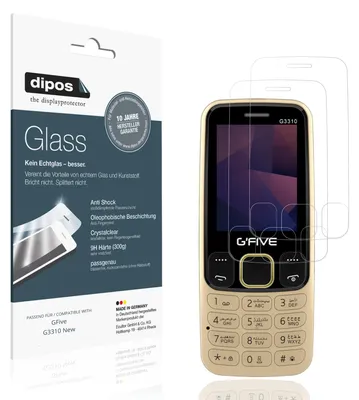 Produktbild von 2x Schutzfolie für GFive G3310 New - Anti-Shock 9H Folie dipos Glass Kunststoffglas