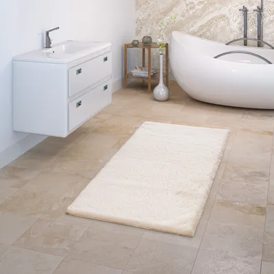 Produktbild von TT Home Badematte Badezimmerteppich Duschvorleger Weich Einfarbiges Muster Größe 60x100 cm