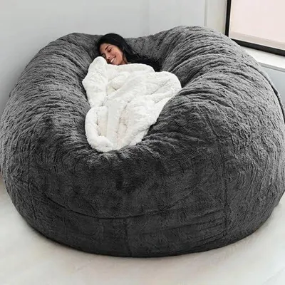 Imagen del producto de Funda para sillón informal XXL, color gris oscuro, 150 x 75 cm, lavable, ideal para el salón