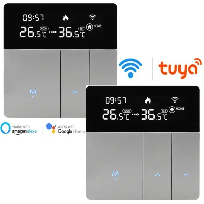 Zdjęcie produktu dla 2X Inteligentny termostat Wi-Fi Cyfrowy termostat pokojowy LCD wifi Podgrzewacz wody Ogrzewanie podłogowe Sterowanie APP Programowalne ogrzewanie głosowe Kompatybilny z Alexa/Google dla domu, termostat ścienny