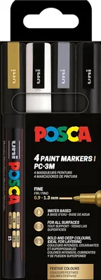 Produktbild von Faber Castell Marker UNI POSCA PC-3M 0,9-1,3 4er SWSG