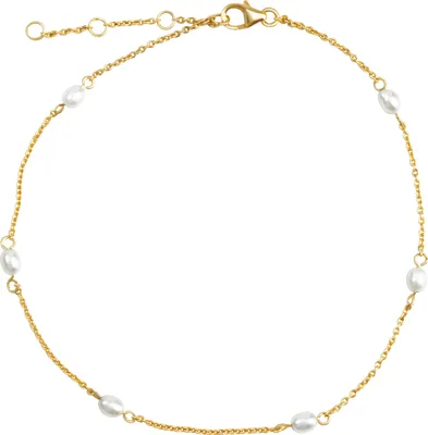 Produktbild von V Fusskette 925/- Sterling Silber vergoldet Perlen