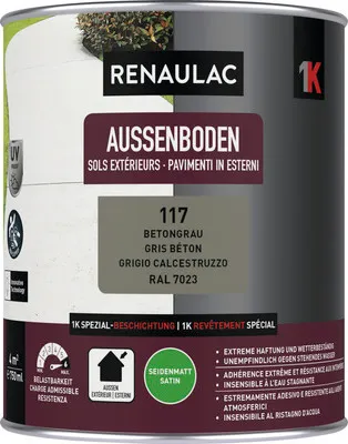 Produktbild von RENAULAC Aussenbodenfarbe seidenmatt betongrau 0.75 l