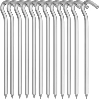 Produktbild von 12 Stück Zeltheringe 18cm Aluminium Vorzelt Heringe Camping Erdnägel Silber