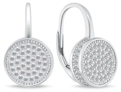 Produktbild von Charmante Silberohrringe mit glitzernden Kreisen LME272