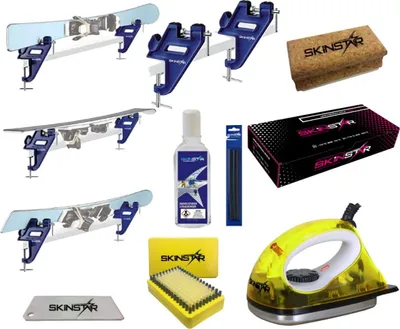 Image de Kit de démarrage SkinStar pour fartage de ski : tendeur de ski avec réparation de la semelle, 8 pièces, fart de glisse