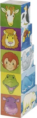 Zdjęcie produktu dla Goki drewniane klocki puzzle safari, 5 szt.