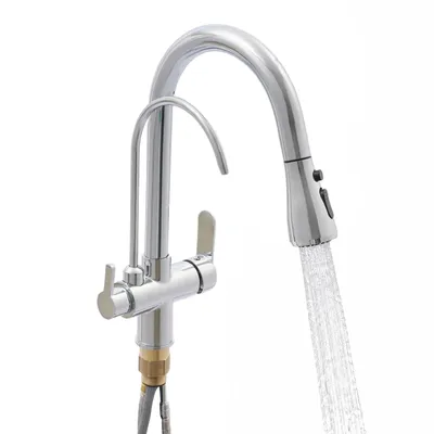 Produktbild von Küchenarmatur mit Ausziehbar Brause Wasserhahn Ausziehbare Spültischarmatur 360°drehbare Trinkwasserhahn Mischbatterie Waschtischarmatur Bad Armatur