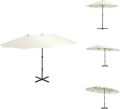 Immagine prodotto di vidaXL Ombrellone con palo in alluminio 460 x 270 cm Sabbia - Ombrelloni e tende da sole