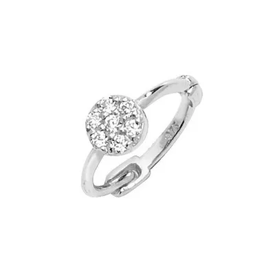Produktbild von Wunderschöne 9 Karat (375) Weißgold Damen - Einzel Knorpel Creole mit Zirkonia - 10mm*4mm; TRS259679KW