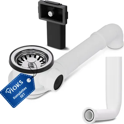 Produktbild von Siebkorbventil 70mm 1 1/2 Zoll mit Exzenterventil Raumschaffer Überlauf für Spüle