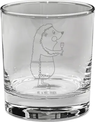 Produktbild von Mr. & Mrs. Panda Glas für Gin Igel Wein - Transparent - Geschenk, Tumbler, trinken, Weinliebhaber, Cocktailglas, Trinkglas, Rotwein, Weinglas, Weißwein, Gute Laune