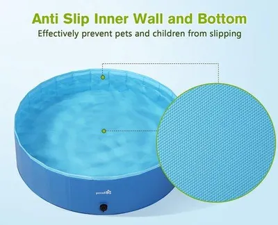 Produktbild von Famanu Faltbares Hundepool - Blau 160 * 30cm - Strapazierfähiges Antirutsch-PVC