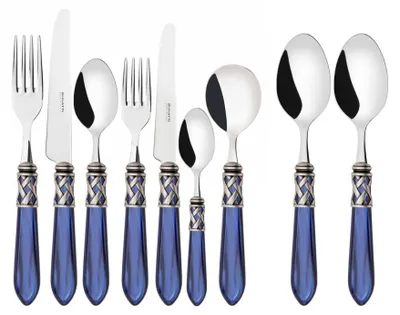 Immagine prodotto di ALADDIN Ghiera Argento Anticato, Posate Set 44 Pz, Scatola Gallery, Casa Bugatti
