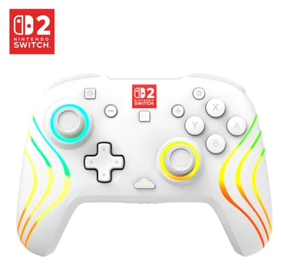 Produktbild von Turtle Beach Afterglow Wave Kabelloser RGB-Gaming-Controller weiß für Nintendo Switch 2