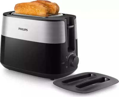 Produktbild von Philips Daily Collection HD2517/90, 2 Scheibe(n), Schwarz, Silber, Kunststoff, Drehregler, 830 W, 220 - 240 V
