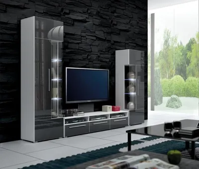 Produktbild von s Wohnwand Komplett Wohnzimmer TV-Lowboard + 2x Vitrine Set