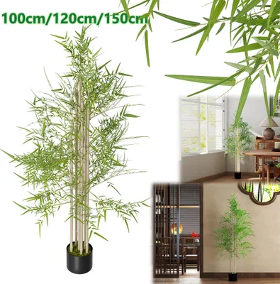 Image de XMTECH Bambou artificiel 120 cm Grande plante artificielle décoration réaliste pour le bureau et la maison