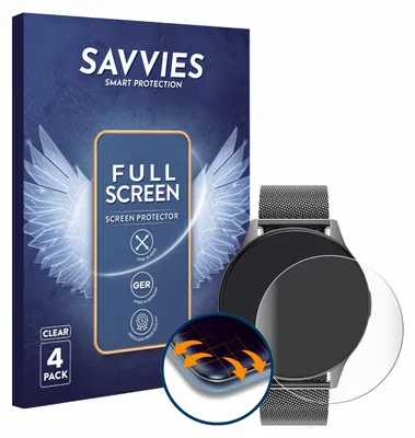 Produktbild von 4x Savvies Fullscreen Schutzfolie für Dremac FV21 1.43" Displayschutz Folie Fullcover Klar Transparent