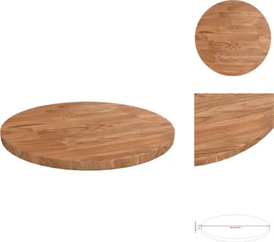 Produktbild von vidaXL Runde Tischplatte Hellbraun Ø30x1,5 cm Behandeltes Eichenholz -  Tischplatten