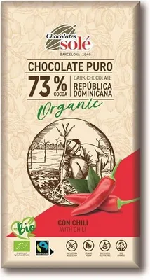 Produktbild von Bitterschokolade 73% Kakao mit Chili 100 g