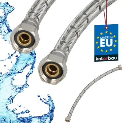 Zdjęcie produktu dla KOTARBAU® Przyłącze Elastyczne 3/8”x3/8" Wężyk do Baterii Armatury 40 cm Wężyk Przyłączeniowy Wąż Elastyczny Wąż Pancerny  Stal Nierdzewna