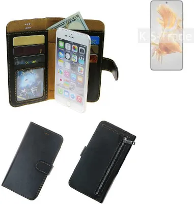 Produktbild von K-S-Trade Schutz Hülle kompatibel mit Huawei Mate 50 Klapphülle Case Phone cover Slim Handytasche Handy Hülle schwarz aus Kunstleder (1 Stk)