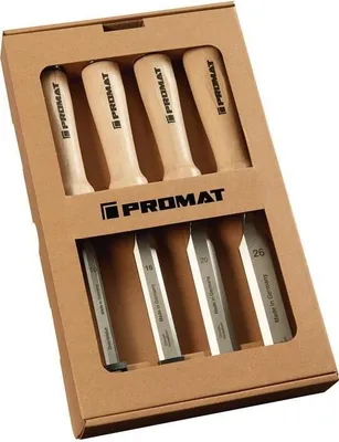 Produktbild von Stechbeitel-Satz 10,16,20,26 mm Weibuchenheft Ulmer Form 4-teilig