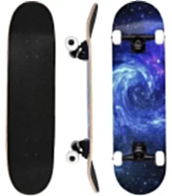 Produktbild von Komplettes Skateboard 31x8 Zoll für Kinder Jugendliche Erwachsene, 7 Lagen Ahorn-Deck, konkav, Blue Nebula