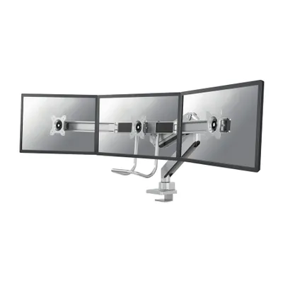 Produktbild von Neomounts NM-D775DX3SILVER Monitorarm 17-27" - Gasfeder - Topfix - 180°-Stopp, Klemme/Durchführung, 6 kg, 43,2 cm (17"), 68,6 cm (27"), 100 x 100 mm, Silber