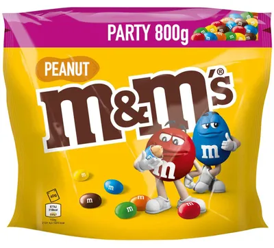 Image de M&M's Peanut Cacahuètes enrobées de chocolat au lait et de sucre 800g