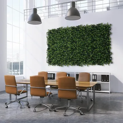 Image de Mur végétal Plantes artificielles à fixer au mur 50 x 50 cm Boxwood