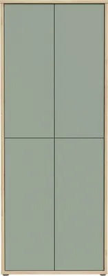 Produktbild von Forte ALICE SPRINGS Schuhschrank 70 80, moderner Flurschrank mit 4 Türen und 8 Einlegeböden, Holzwerkstoff, Salbei / Artisan Eiche Holzdekor, 74,5 cm breit x 191,9 cm hoch x 34,9 cm tief
