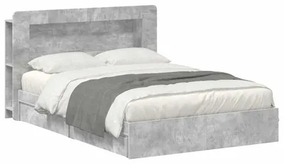 Productafbeelding van vidaXL Bedframe met opbergruimte, betonkleur, 150 x 200 cm, houtvezelplaat
